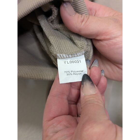 ANRABESS Womens Zip Up Hoodie Cropped Sweatshirt Zip Jackets Women Size XL Tan - Picture 5 of 6